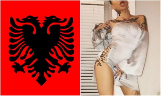 Pornostarja e njohur poston video me flamurin shqiptar (FOTO/VIDEO)