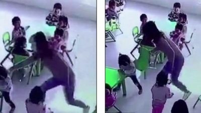 TMERRUESE/ Edukatorja i heq karrigen vajzës, vogëlushja rrëzohet në dysheme…(VIDEO)