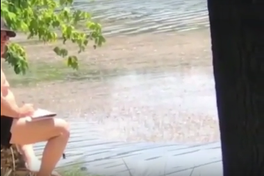 NDODH NË TIRANË/ Vajza ul mbathjet dhe nxjerr të pasmet tek Liqeni Artificial… (VIDEO+18)