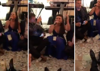 LEKU LETËR! Këngëtarët shqiptarë i mbulojnë me para në mes të dasmës. VIDEO po bën xhiron e rrjetit