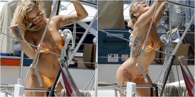 NUK DI TË NDALET / Rita Ora ekspozon gjoksin në pishinë (FOTO)