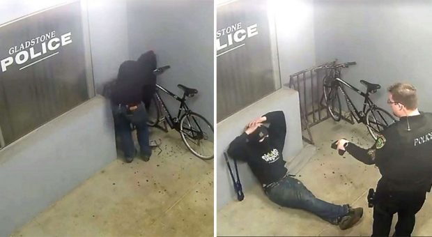 HAJDUTI MË I PAAFTË/ Tenton të vjedhë biçikletën para stacionit të policisë, arrestohet menjëherë (VIDEO)