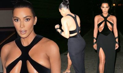 PËR PAK SA NUK I DOLËN THITHKAT/ Kim Kardashian rrëmben vëmendjen me fustanin e zi (FOTO)