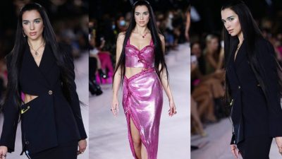 JO VETËM KËNGËTARE/ Dua Lipa mahnit fansat në rolin e modeles, hap sfilatën e “Versace” në Javën e Modës në Milano