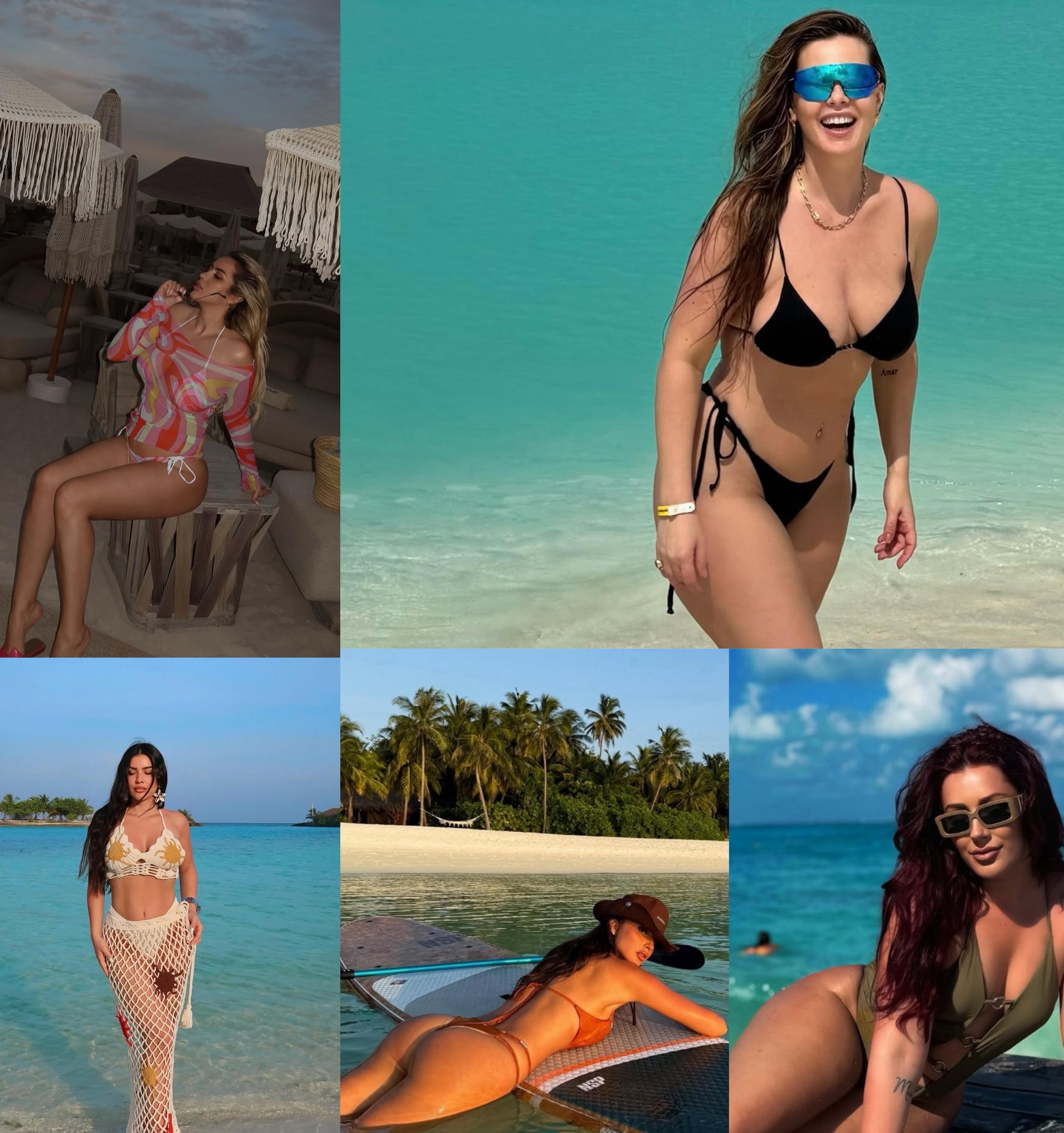 POZAT “E NXEHTA” ME BIKINI/ Kur vajzat e showbizzit zgjedhin si destinacion plazhin në këto ditë të ftohta