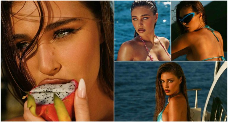TREJSI SEJDINI NUK I LE VEND IMAGJINATËS/ Modelja “ndez” rrjetin teksa ekspozon trupin nën rrezet e diellit