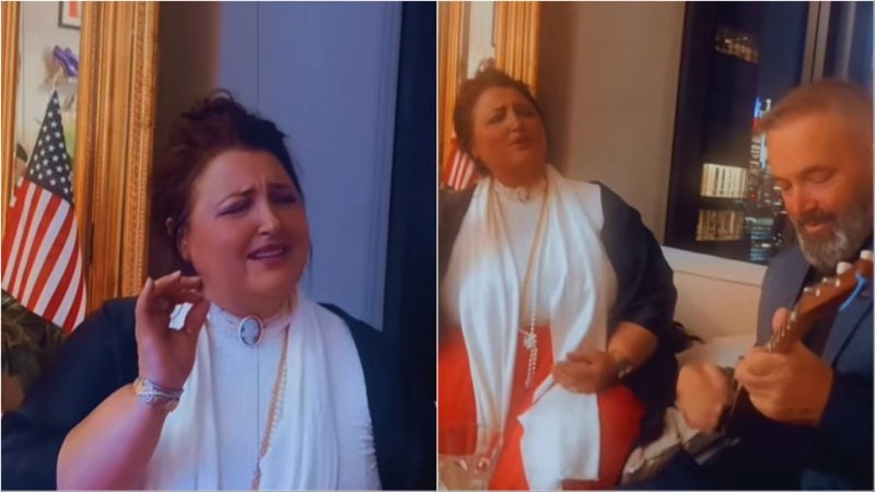 NËN TINGUJT E ÇIFTELISË/ Parashqevi Simaku feston ditëlindjen e saj të 59-të me këngë për Shqipërinë e Kosovën (VIDEO)