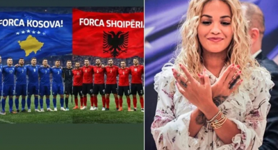 “UROJ TË BËNI HISTORI”/ Rita Ora mbështet dy ekipet kombëtare për kualifikim në Kupën e Botës
